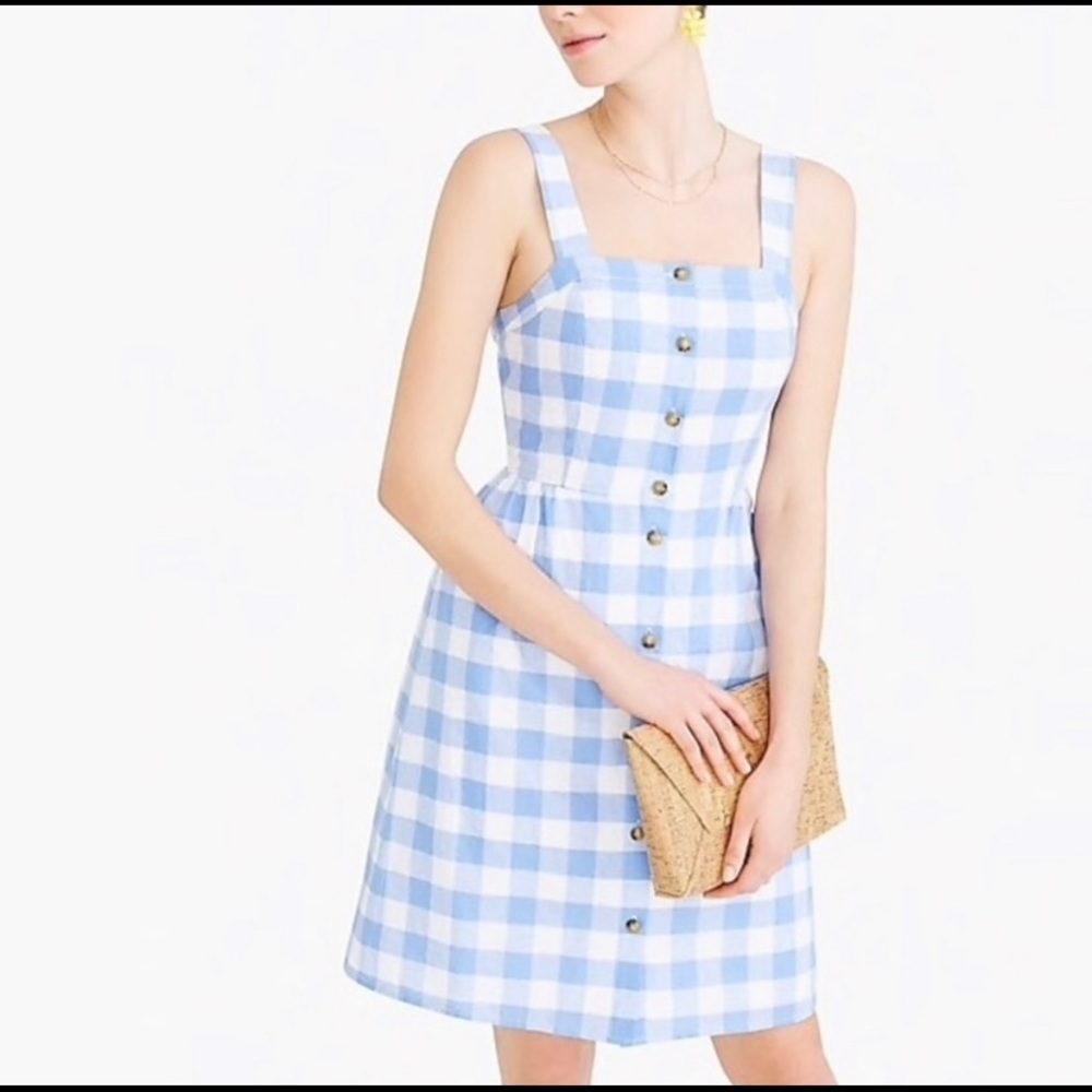 NWT Blue gingham J Crew dress
